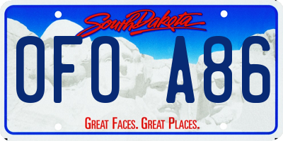 SD license plate 0FOA86