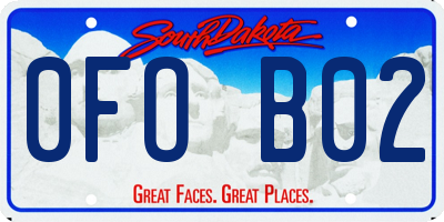 SD license plate 0FOB02