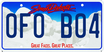 SD license plate 0FOB04