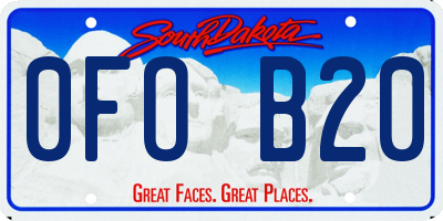 SD license plate 0FOB20