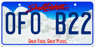 SD license plate 0FOB22