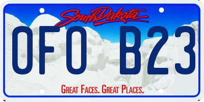 SD license plate 0FOB23