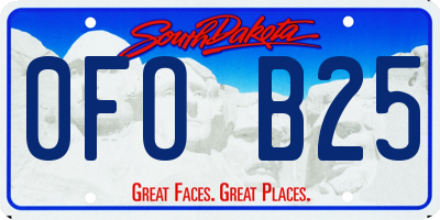 SD license plate 0FOB25