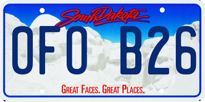 SD license plate 0FOB26