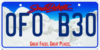 SD license plate 0FOB30