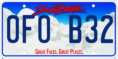 SD license plate 0FOB32