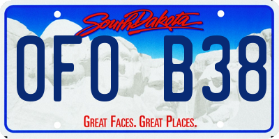SD license plate 0FOB38