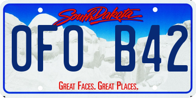 SD license plate 0FOB42