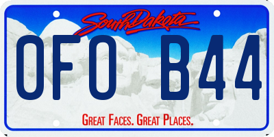 SD license plate 0FOB44