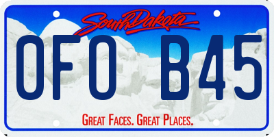 SD license plate 0FOB45