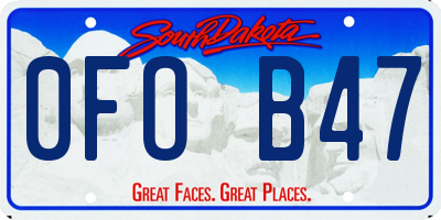 SD license plate 0FOB47