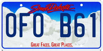 SD license plate 0FOB61