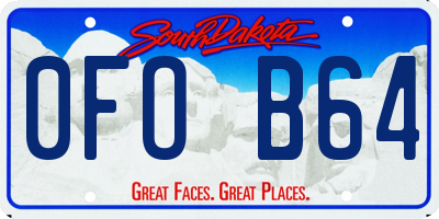 SD license plate 0FOB64