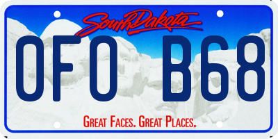 SD license plate 0FOB68