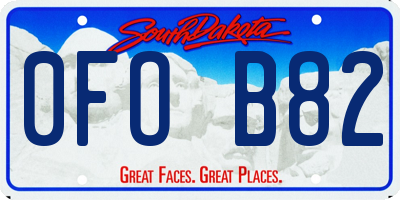 SD license plate 0FOB82