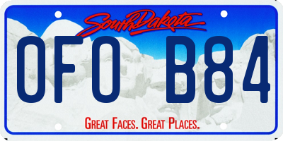 SD license plate 0FOB84