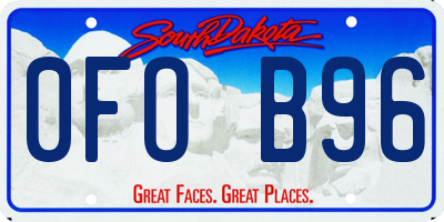 SD license plate 0FOB96