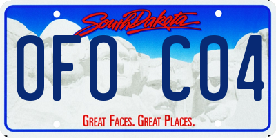 SD license plate 0FOC04