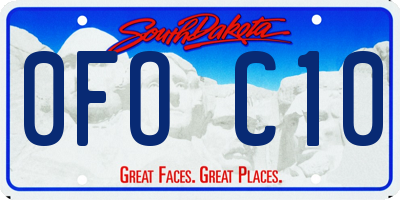 SD license plate 0FOC10