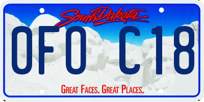 SD license plate 0FOC18
