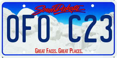 SD license plate 0FOC23