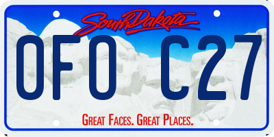 SD license plate 0FOC27