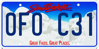SD license plate 0FOC31