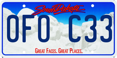 SD license plate 0FOC33