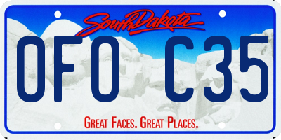 SD license plate 0FOC35