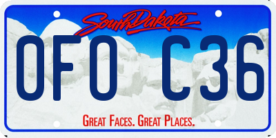 SD license plate 0FOC36
