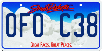 SD license plate 0FOC38
