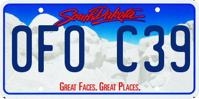 SD license plate 0FOC39