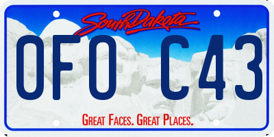 SD license plate 0FOC43