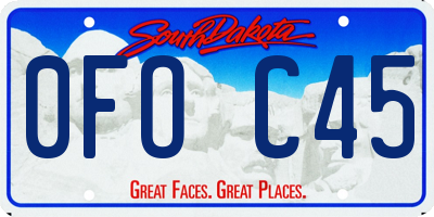 SD license plate 0FOC45