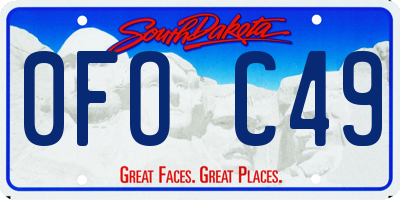 SD license plate 0FOC49