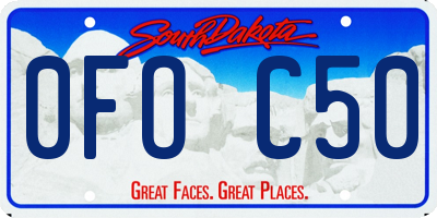 SD license plate 0FOC50