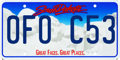 SD license plate 0FOC53