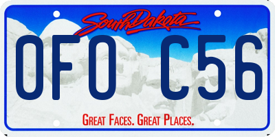 SD license plate 0FOC56