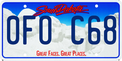 SD license plate 0FOC68