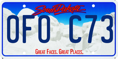 SD license plate 0FOC73