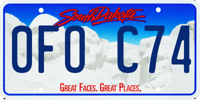 SD license plate 0FOC74