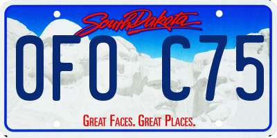 SD license plate 0FOC75