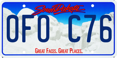 SD license plate 0FOC76