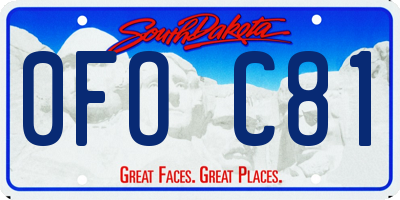 SD license plate 0FOC81