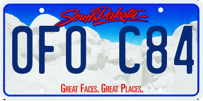 SD license plate 0FOC84