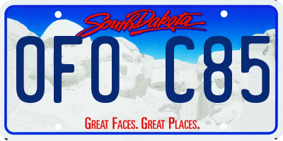 SD license plate 0FOC85