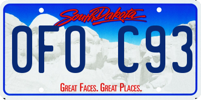SD license plate 0FOC93