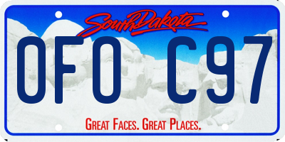 SD license plate 0FOC97