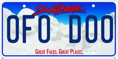SD license plate 0FOD00