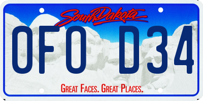 SD license plate 0FOD34